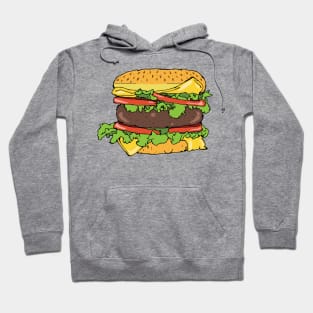 Cheeseburger Sandwich Hand Drawn Illustration Hoodie